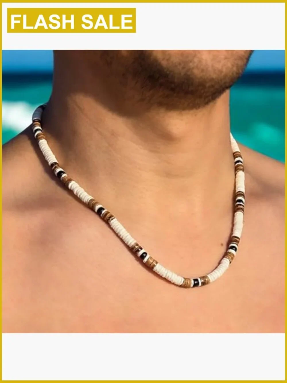 Handmade Shell & Coconut Bead Necklace 18